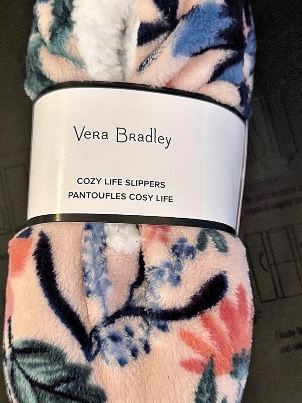 Vera Bradley Cozy Life Slippers Paradiso Floral Womens M 7-8 NWT Plush